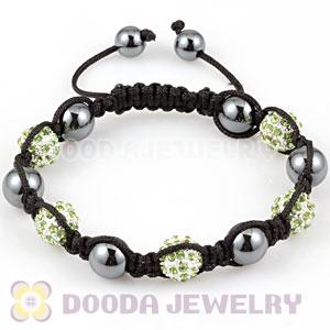 Fashion handmade handmade Style TresorBeads Bracelets with green Crystal Ball and Hematite