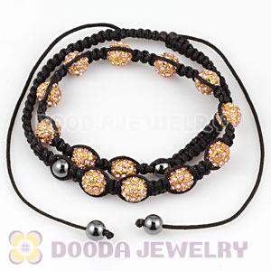Fashion handmade necklace with Rosy Crystal alloy beads and Hematite beads