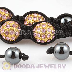 Fashion handmade necklace with Rosy Crystal alloy beads and Hematite beads
