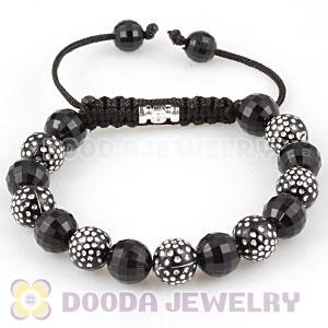 2011 latest handmade style Bracelets with Faceted Black ABS Beads