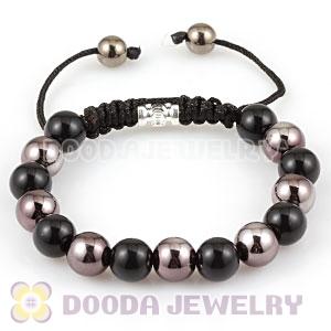 handmade Style Bracelet with Gunmetal and Black ABS plastic bead