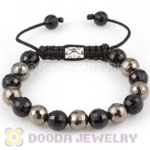 2011 latest handmade style Bracelets with Faceted Black and grey ABS Beads