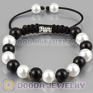 handmade Style Bracelet with ABS Pearl and Black ABS plastic bead