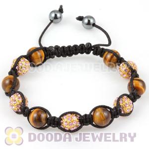 2011 latest TresorBeads bracelets with tiger eye and Golden Rosy crystal beads 
