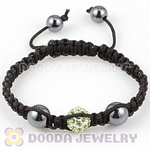 2011 Latest handmade Style TresorBeads Macrame Bracelet with Green Crystal Beads and Hematite