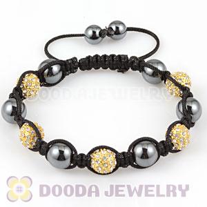 Fashion handmade handmade Style TresorBeads Bracelets with Golden beads clear Crystal and Hematite