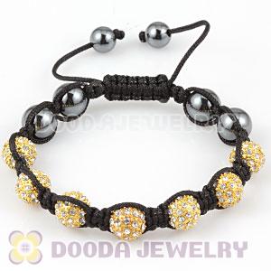 Fashion handmade handmade Style TresorBeads Bracelets with Golden beads clear Crystal and Hematite