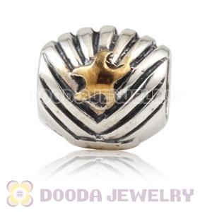 925 Sterling Silver Shell and Golden Starfish charm Beads European compatible