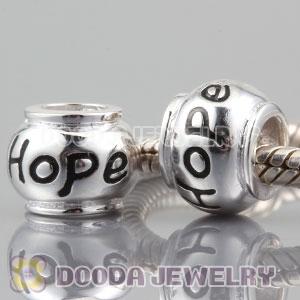 Shiny 925 Sterling Silver HOPE charm Beads European compatible
