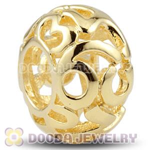 Gold plated Sterling Silver Lucky Number charm Beads