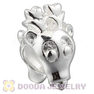 Shiny Sterling Silver Reindeer charm Beads