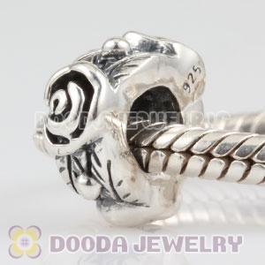 925 Sterling Silver Rose charm Beads
