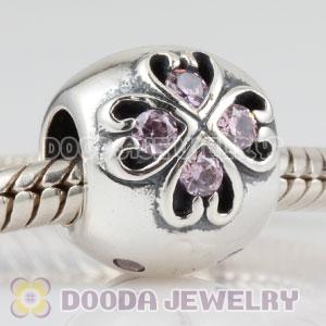 925 Sterling Silver October Birthstone Charm Beads with CZ Stone