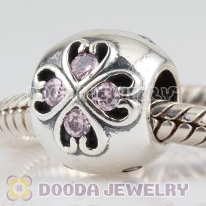 925 Sterling Silver October Birthstone Charm Beads with CZ Stone