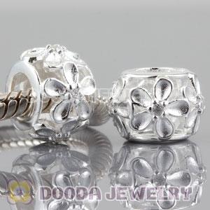 925 sterling silver Daisy charm Beads with clear Stone