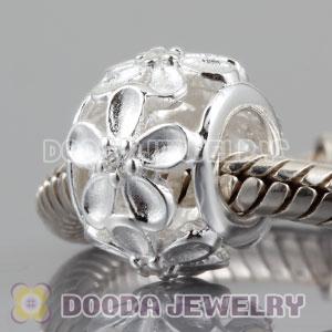 925 sterling silver Daisy charm Beads with clear Stone