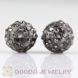 12mm handmade grey Alloy Beads with Crystal Wholesale