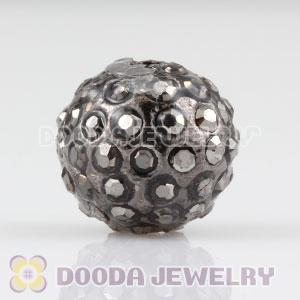 12mm handmade grey Alloy Beads with Crystal Wholesale