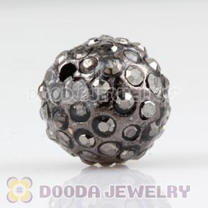 12mm handmade grey Alloy Beads with Crystal Wholesale