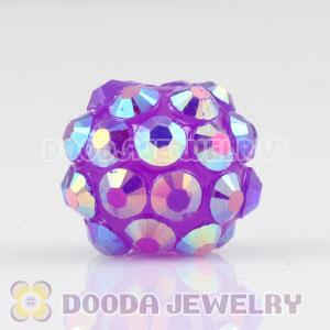 10mm Basketball Wives Purple Resin Pave Beads Wholesale