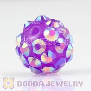 10mm Basketball Wives Purple Resin Pave Beads Wholesale