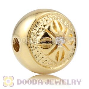 10mm handmade style Gold plated sterling silver Bead with Austrian Crystal wholesale