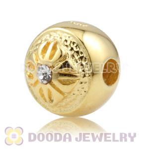 8mm handmade style Gold plated sterling silver Bead with Austrian Crystal wholesale