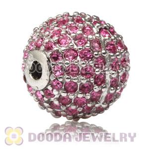 12mm Sterling Silver Disco Ball Bead Pave Rose Austrian Crystal handmade Style