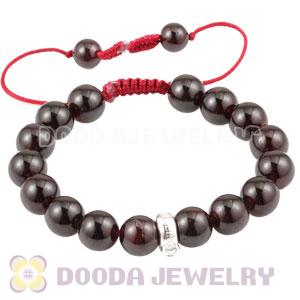 handmade Style Tscharm Jewelry Charm Bracelet Deep red Agate and Sterling Silver Beads