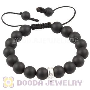 handmade Style Tscharm Jewelry Charm Bracelet Black Agate and Sterling Silver Beads