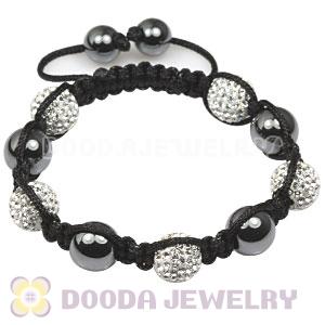 Fashion TresorBeads child bracelets with white pave crystal and hemitite beads