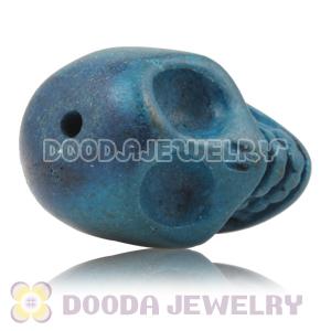 17×18mm Dark Green Turquoise Skull Head Ball Beads 