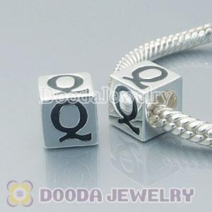 Letter Q Charm Jewelry Solid Silver Beads and Charms