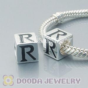 Letter R Charm Jewelry Solid Silver Beads and Charms
