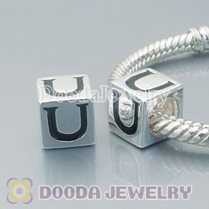 Letter U Charm Jewelry Solid Silver Beads and Charms
