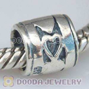 Solid Sterling Silver Charm Jewelry Beads Heart to Heart