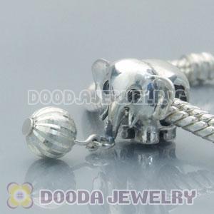 Solid Sterling Silver Charm Jewelry Elephant Beads Dangle Ball