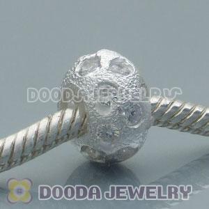 S925 Sterling Silver Charm Jewelry Beads with White Stone