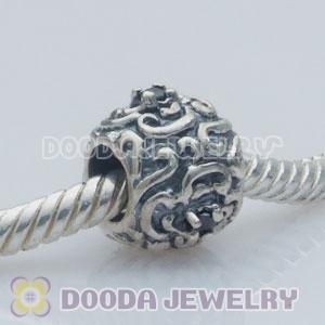 925 Sterling Silver Charm Jewelry Beads with three black Stone
