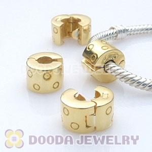 Gold Plated Solid Sterling Silver European Style Clip Beads