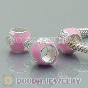 925 Sterling Silver European Style Beads Enamel Flower