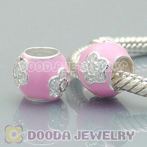 925 Sterling Silver European Style Beads Enamel Flower