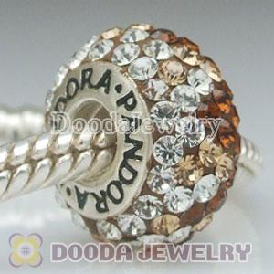 Charm Jewelry silver beads with 90 pcs crystal rhinestones 925 ALE Jewelry stamped with thread core