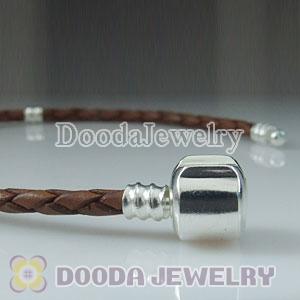 19cm European Style Single Brown Leather Bracelet