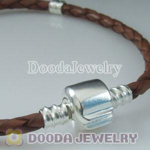 18cm European Style Single Brown Leather Bracelet