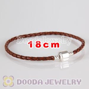 18cm Charm Jewelry Single Brown Leather Bracelet