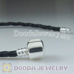 19cm European Style Single Black Leather Bracelet
