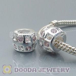 Solid Sterling Silver European Style Beads with Stone