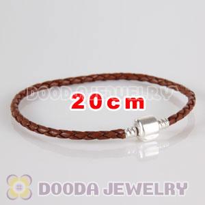 20cm Charm Jewelry Single Brown Leather Bracelet