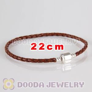 22cm Charm Jewelry Single Brown Leather Bracelet